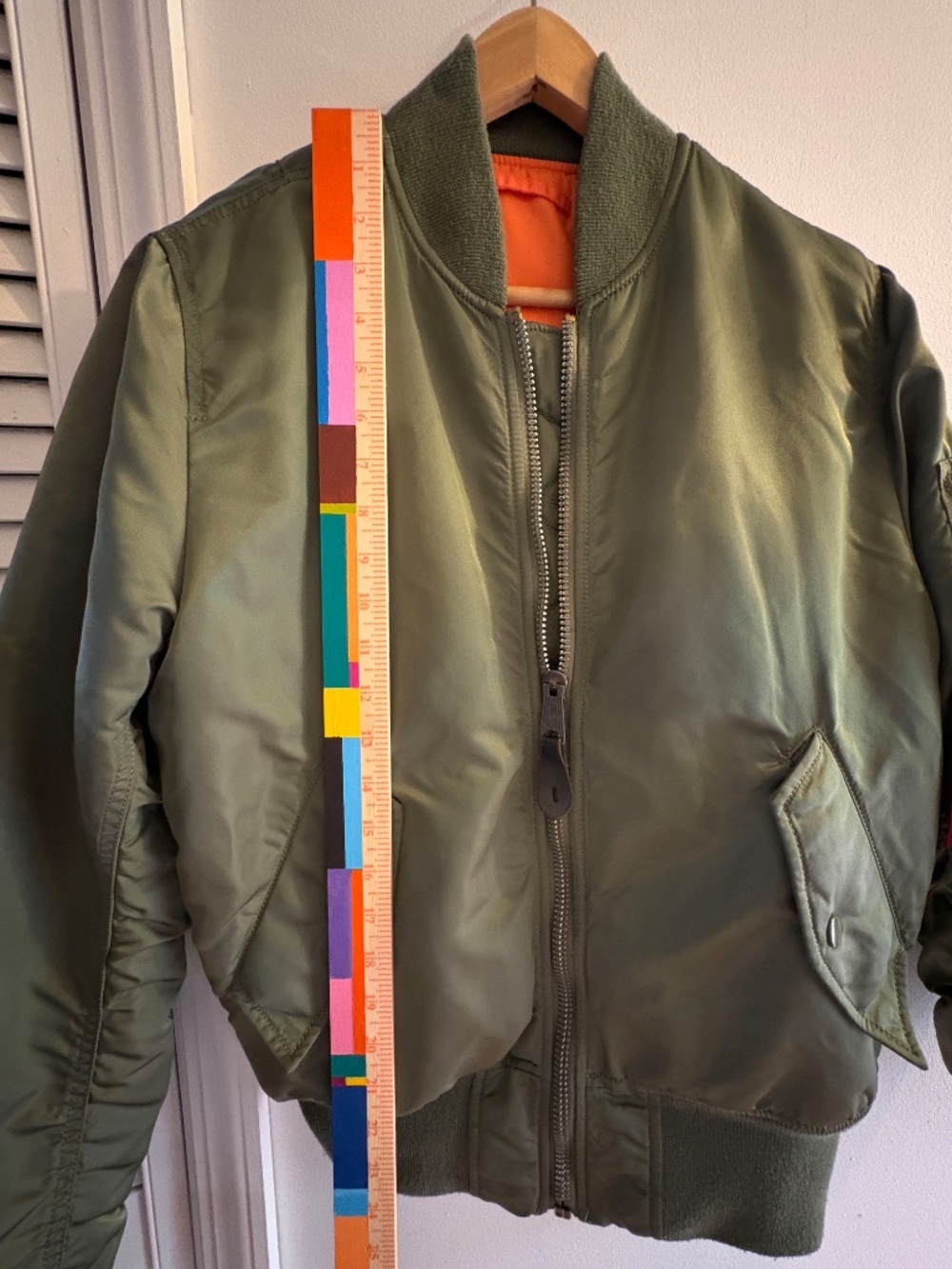 Size XS Alpha Industries MA-1 Military Bomber Flight Jacket Sage Green - Picture 6 of 14
